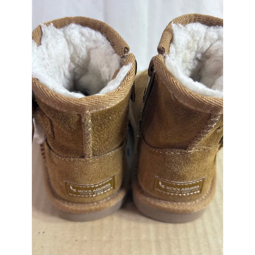 Koolaburra by UGG Victoria Boot 6 Chestnut Brown Suede Bow Toddler Kids